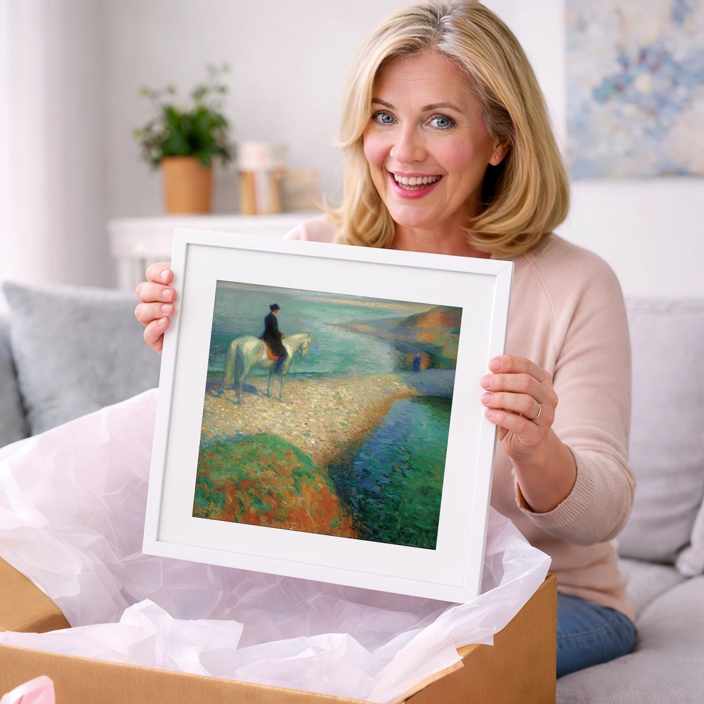 Luminous Coastal Hack - beach horse art gift idea for horse lovers