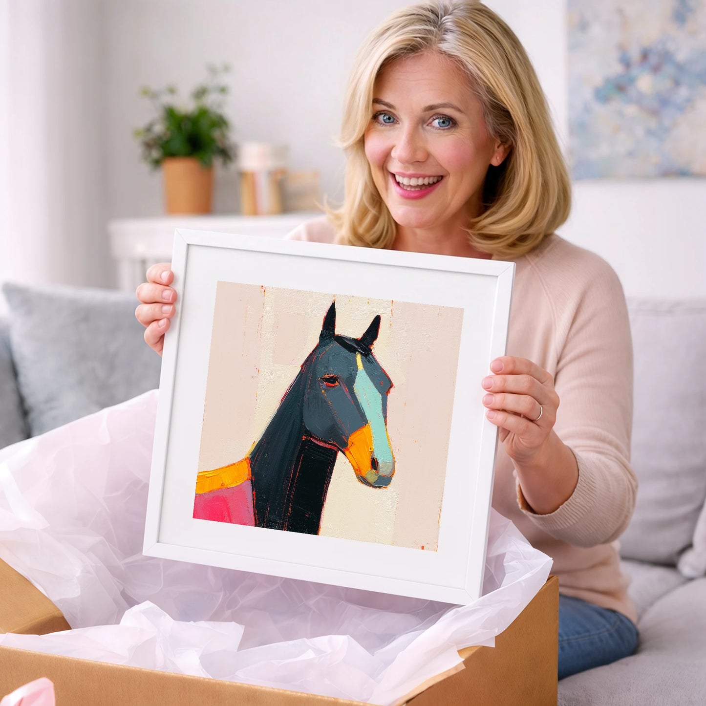 Modern Equine Spirit - horse portrait art gift idea for horse lovers