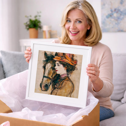 A Shared Silence - horse & rider art gift idea for horse lovers