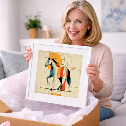 Geometric Equine Rhythm - horse portrait art gift idea for horse lovers