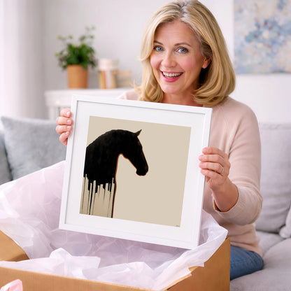Midnight Equine Silhouette - horse breed art gift idea for horse lovers