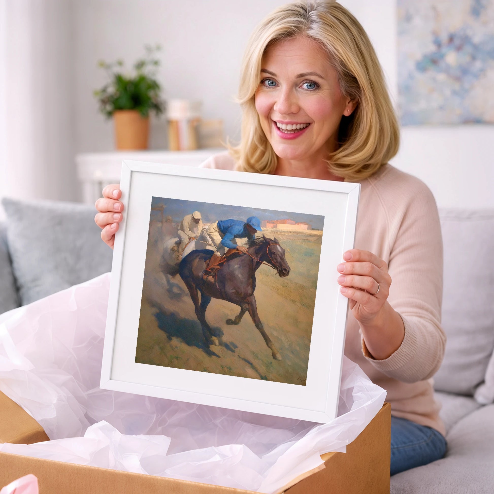The Final Furlong - racing horse art gift idea for horse lovers