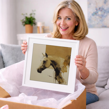 Expressive Sepia Profile - horse breed art gift idea for horse lovers