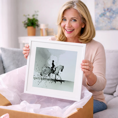 Silhouetted Dressage Elegance - dressage horse art gift idea for horse lovers