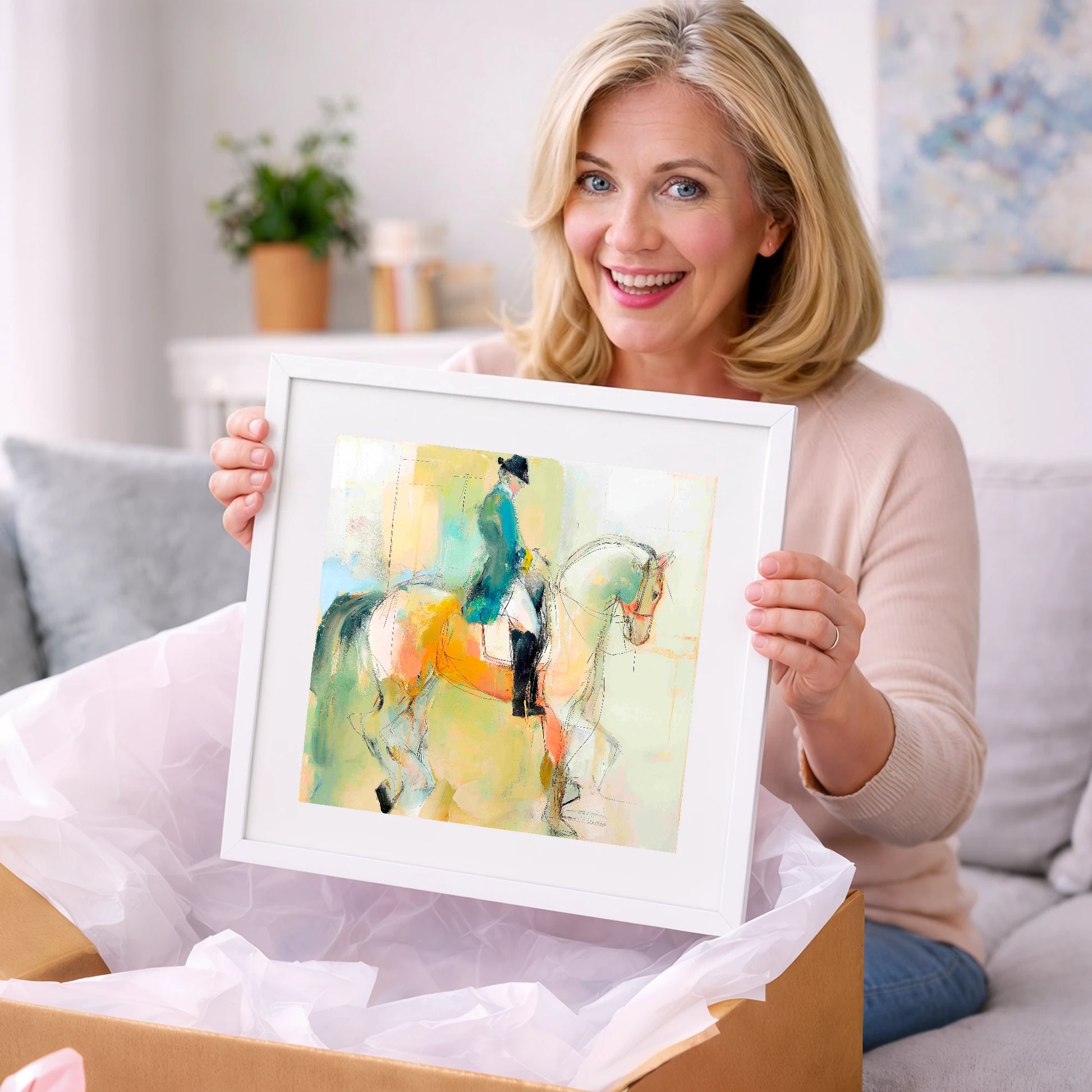 Abstract Dressage Harmony - dressage horse art gift idea for horse lovers