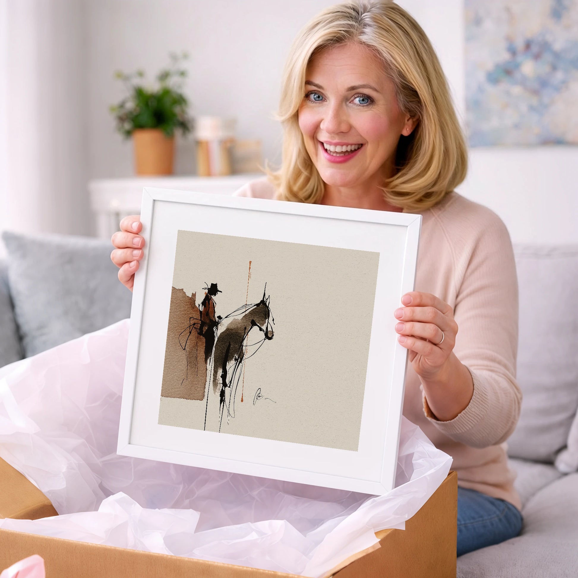 The Quiet Ride - western horse art gift idea for horse lovers