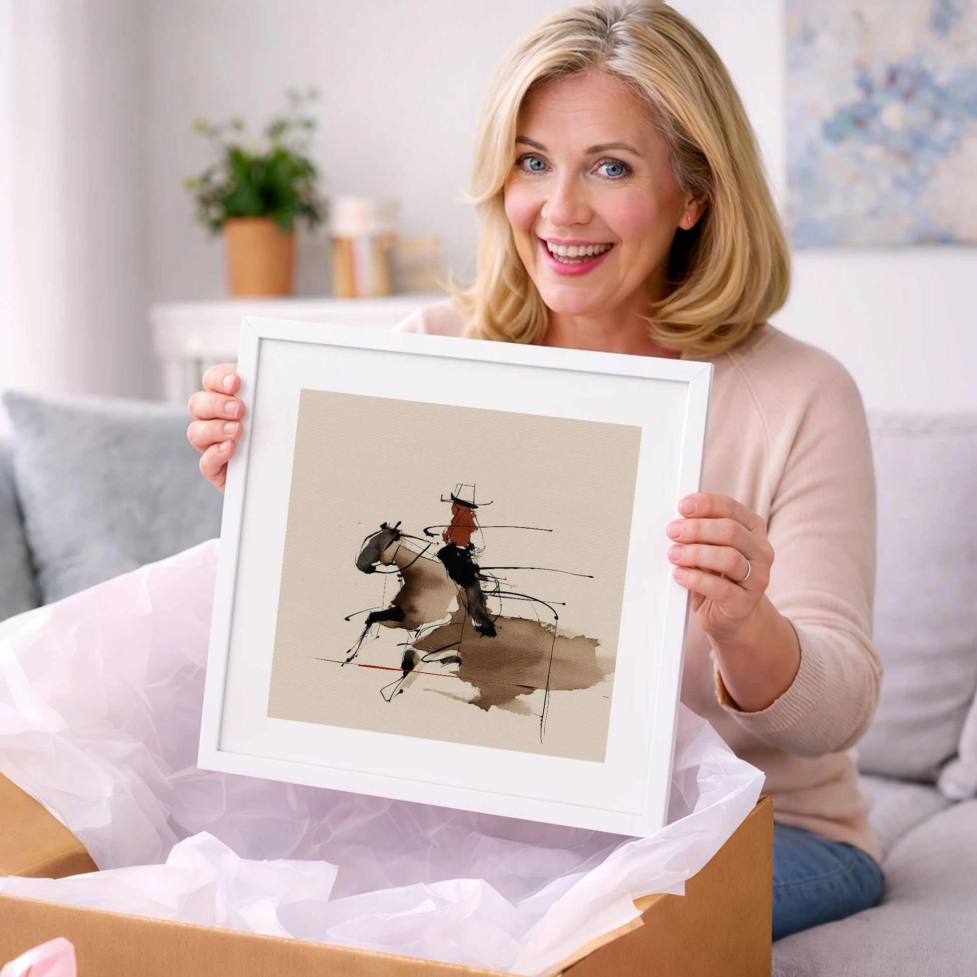 Fluid Western Motion - western horse art gift idea for horse lovers