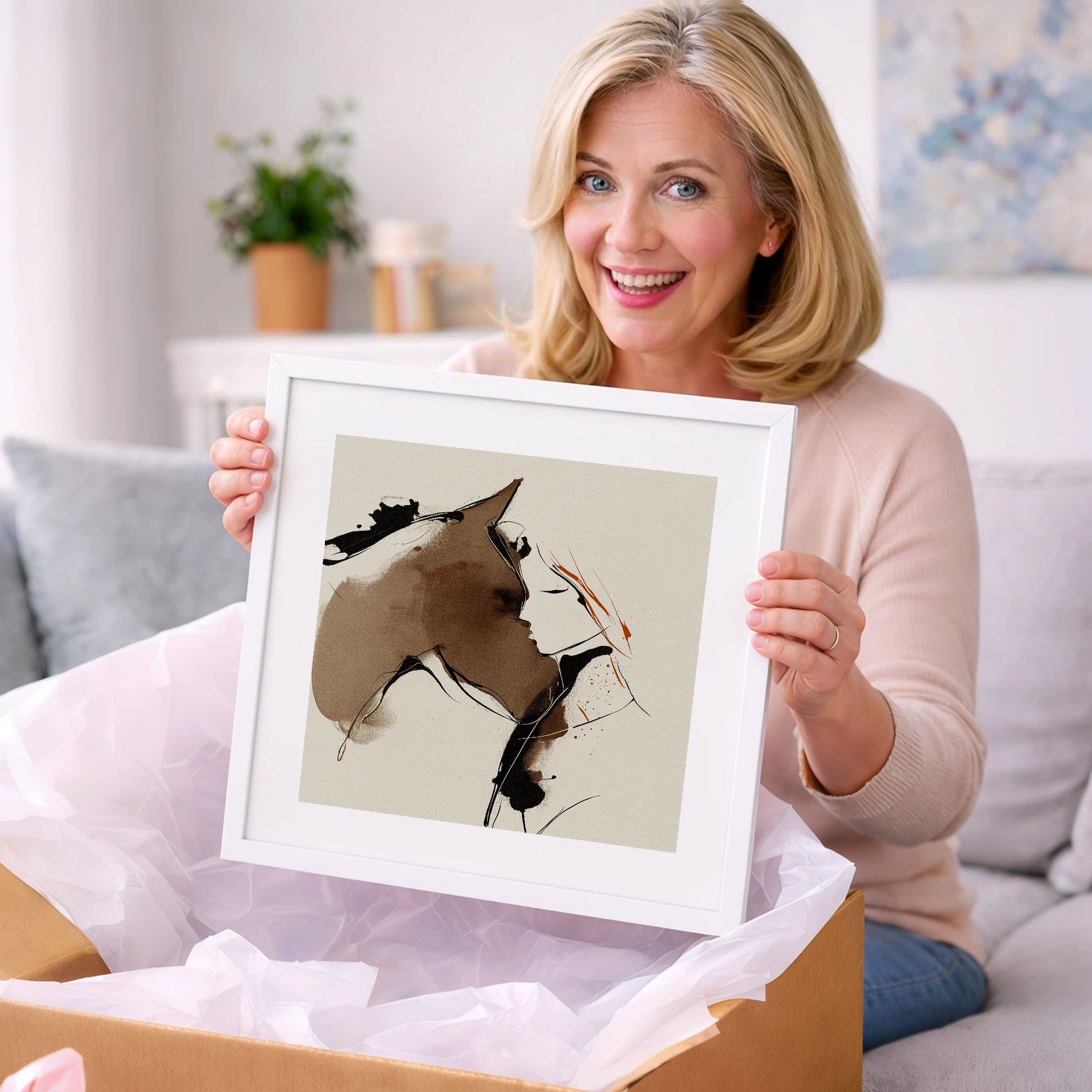 Silent Connection - horse & rider art gift idea for horse lovers