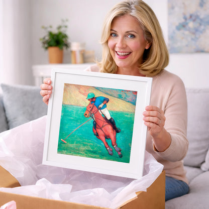 The Crimson Chukka - polo horse art gift idea for horse lovers