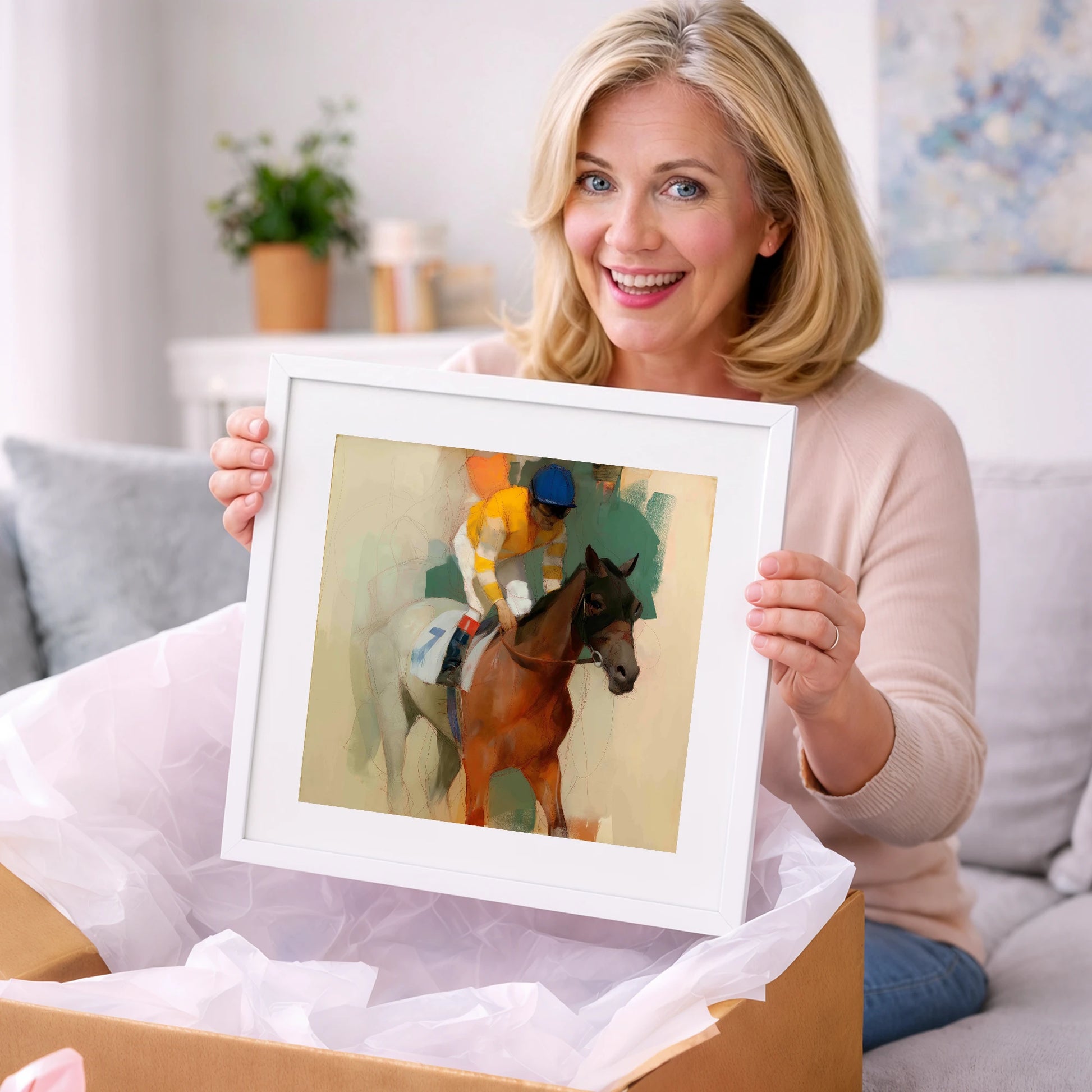 Silks at the Start - racing horse art gift idea for horse lovers