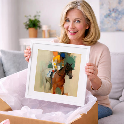 Silks at the Start - racing horse art gift idea for horse lovers