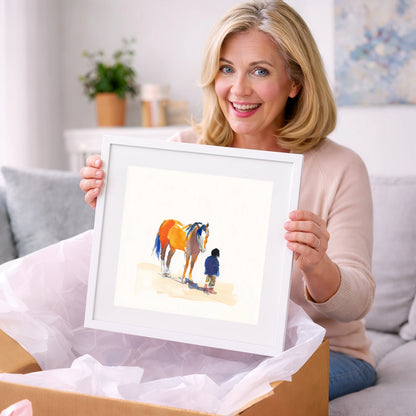 Vibrant Connection - horse & rider art gift idea for horse lovers