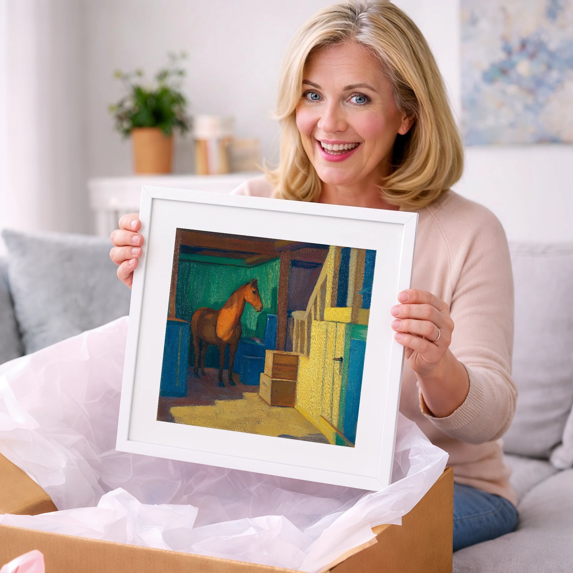 Vibrant Stable Light - horse stable art gift idea for horse lovers