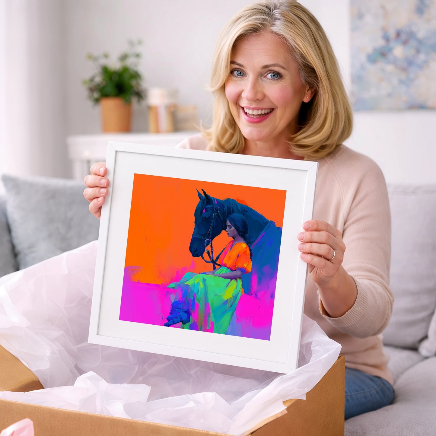 Vivid Connection - horse & rider art gift idea for horse lovers