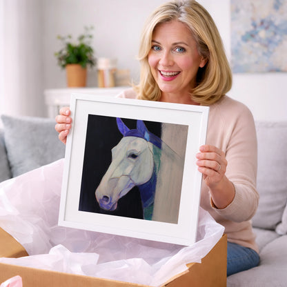 Echoes of Indigo - horse portrait art gift idea for horse lovers