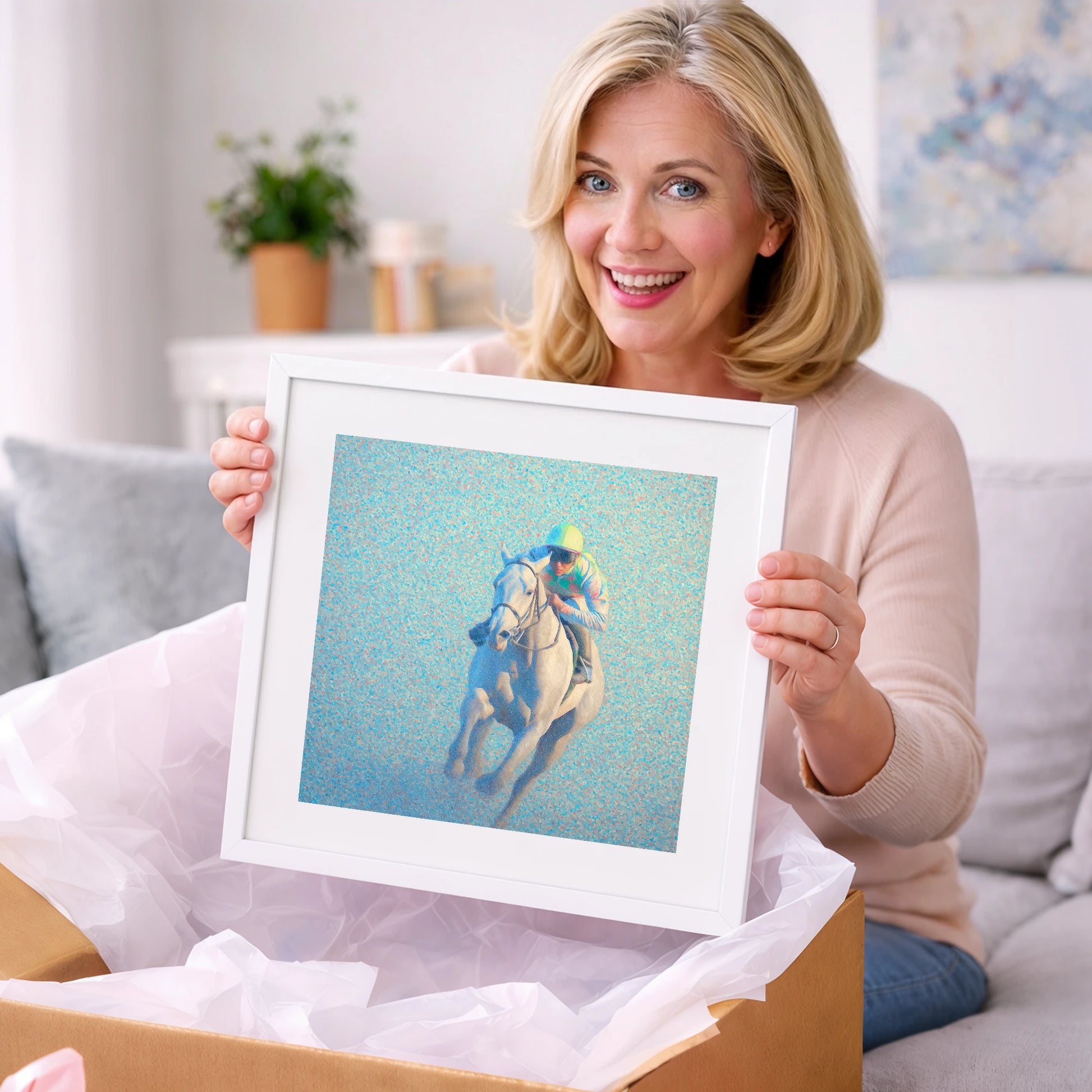 Luminous Gallop - racing horse art gift idea for horse lovers