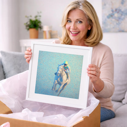 Luminous Gallop - racing horse art gift idea for horse lovers