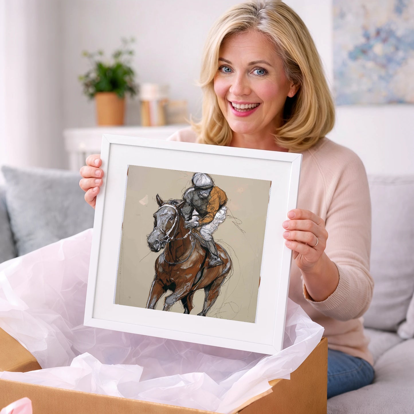 Pace and Power - racing horse art gift idea for horse lovers