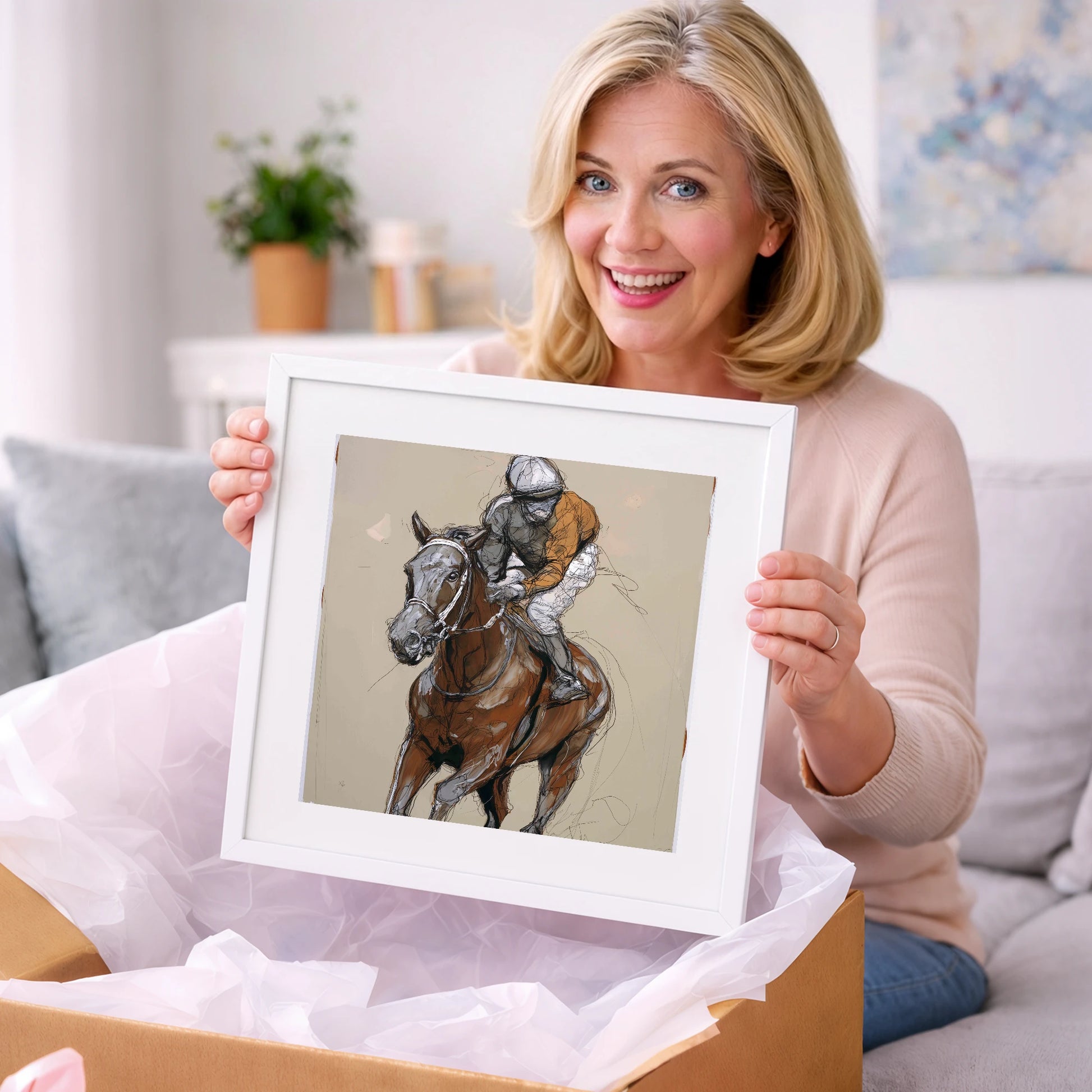 Pace and Power - racing horse art gift idea for horse lovers