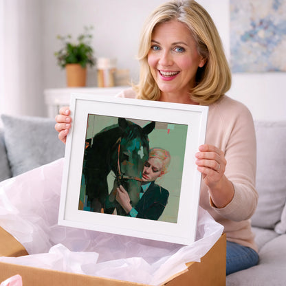 Quiet Connection - horse & rider art gift idea for horse lovers