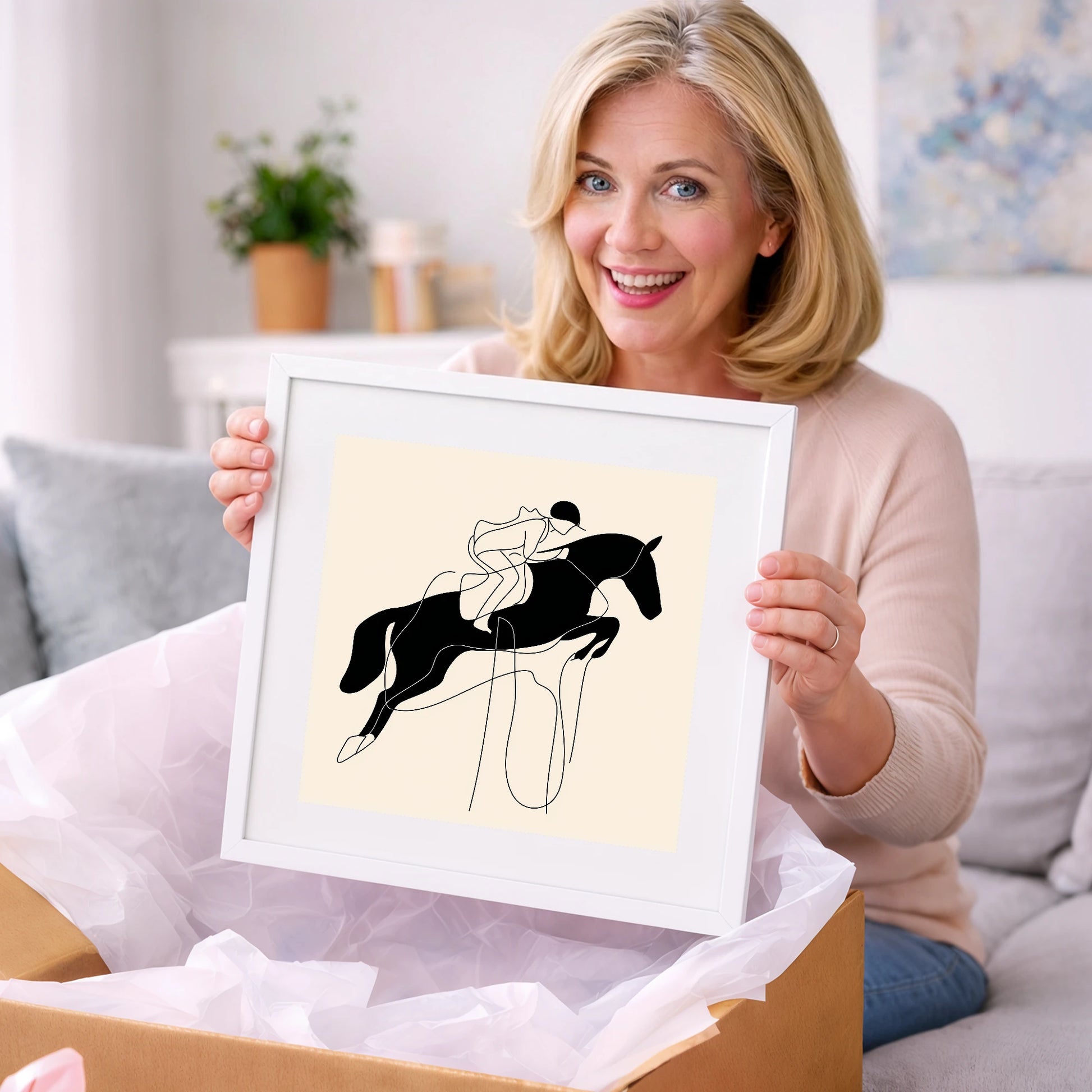 Flight and Form - show jumping horse art gift idea for horse lovers