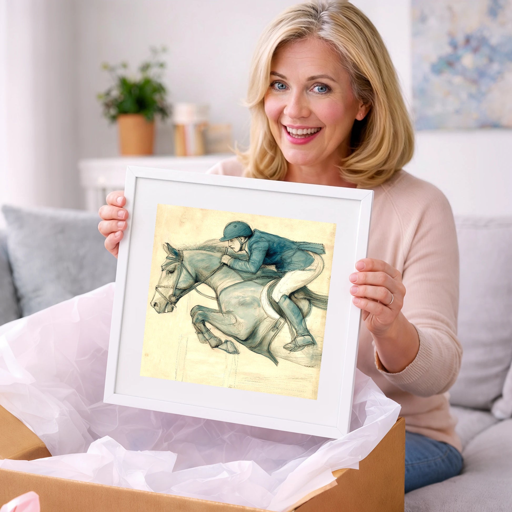 The Perfect Arc - show jumping horse art gift idea for horse lovers