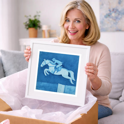 Azure Clear Round - show jumping horse art gift idea for horse lovers