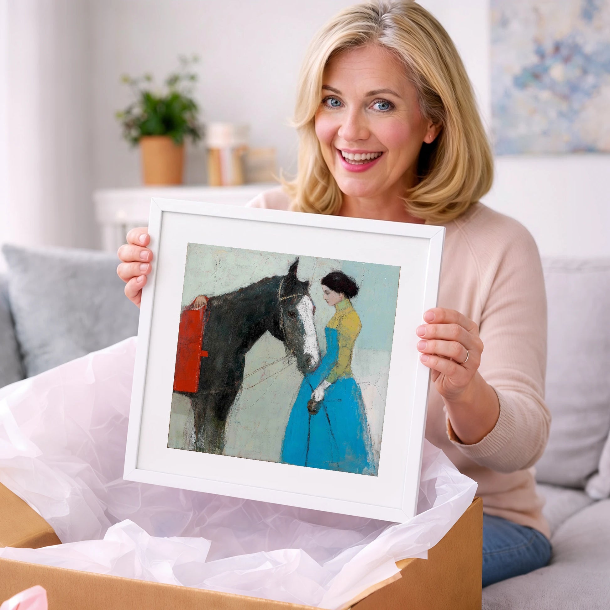 Quiet Connection - horse & rider art gift idea for horse lovers