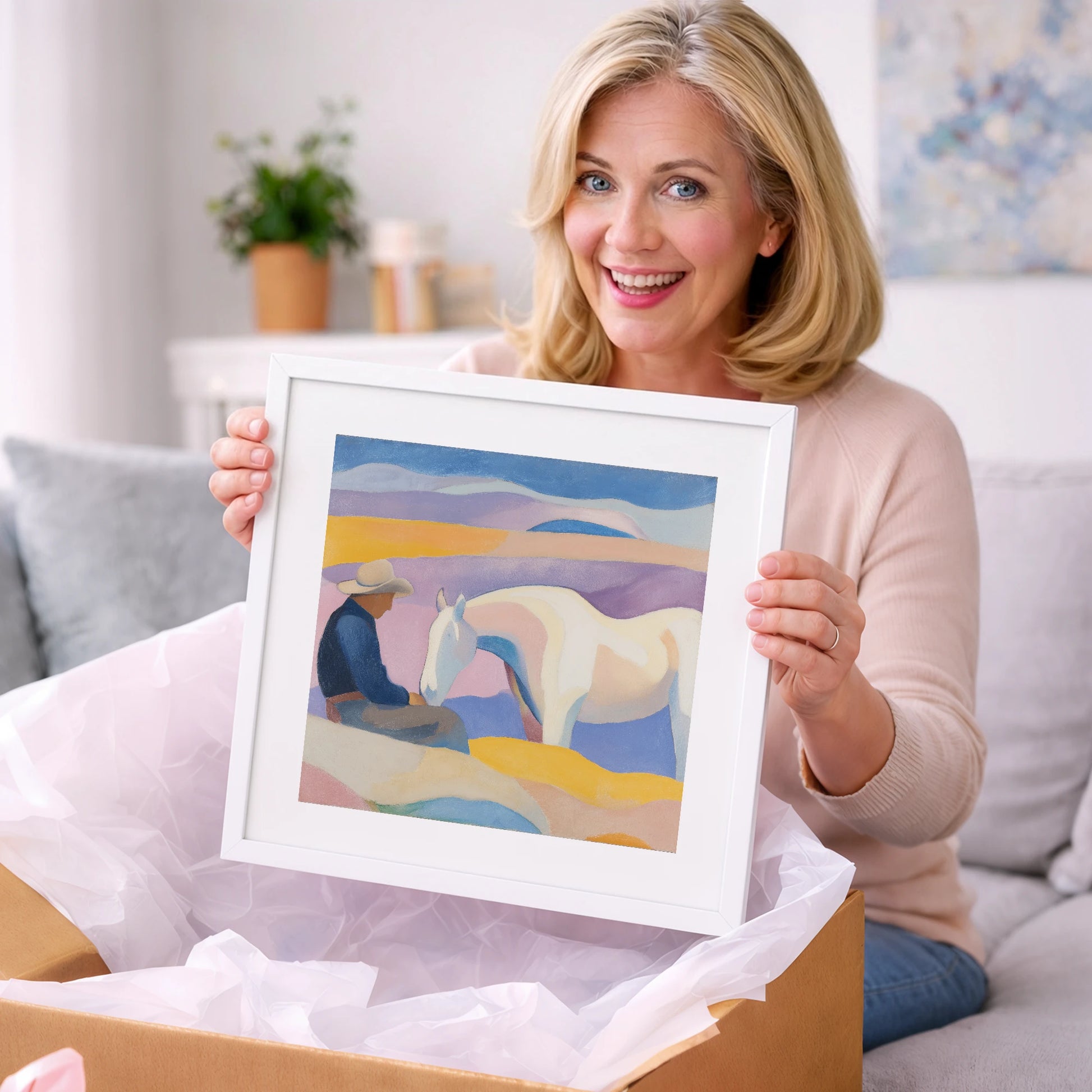 The Quiet Companion - horse & rider art gift idea for horse lovers