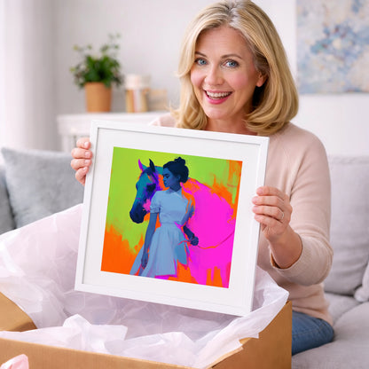 Electric Connection - horse & rider art gift idea for horse lovers