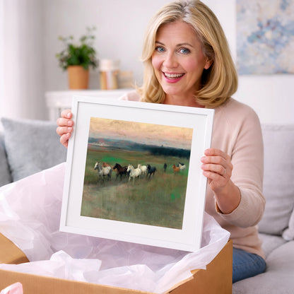 Distant Horizon Herd - wild horses art gift idea for horse lovers