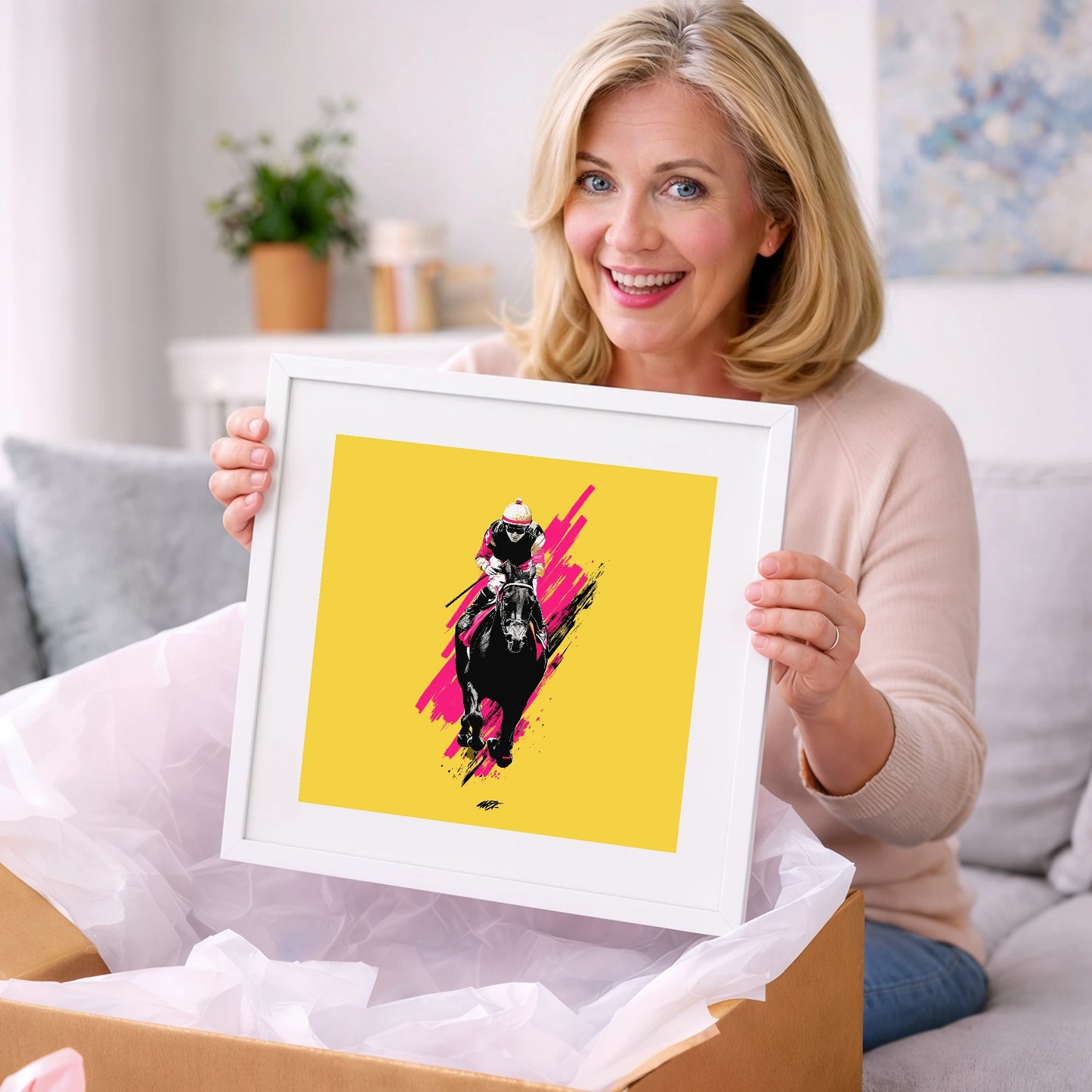The Front Runner - racing horse art gift idea for horse lovers