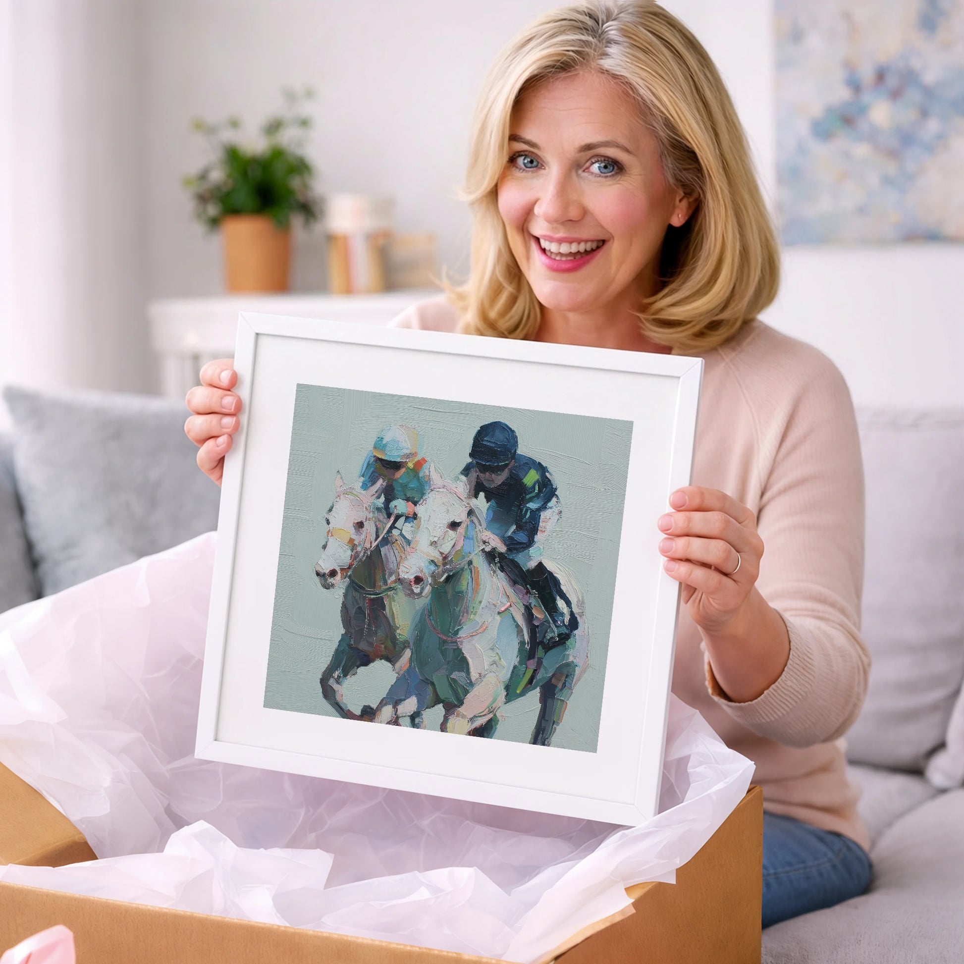 The Final Furlong - racing horse art gift idea for horse lovers