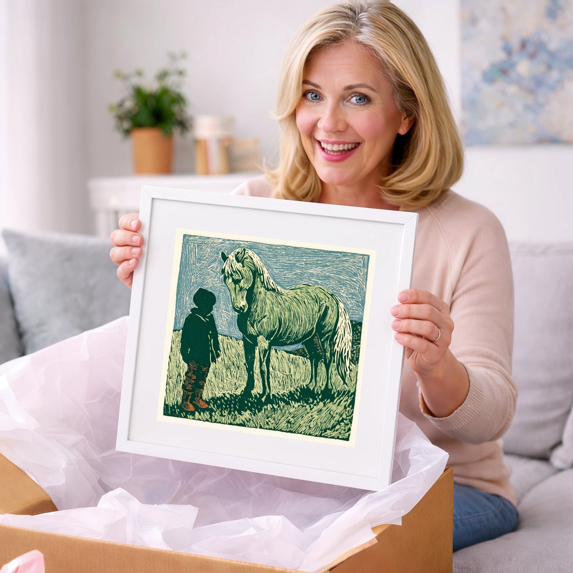 The Silent Bond - horse & rider art gift idea for horse lovers