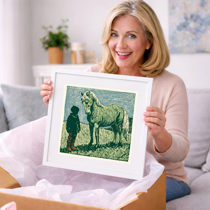 The Silent Bond - horse & rider art gift idea for horse lovers