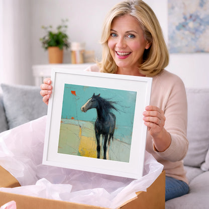 Abstract Windswept Equine - horse portrait art gift idea for horse lovers