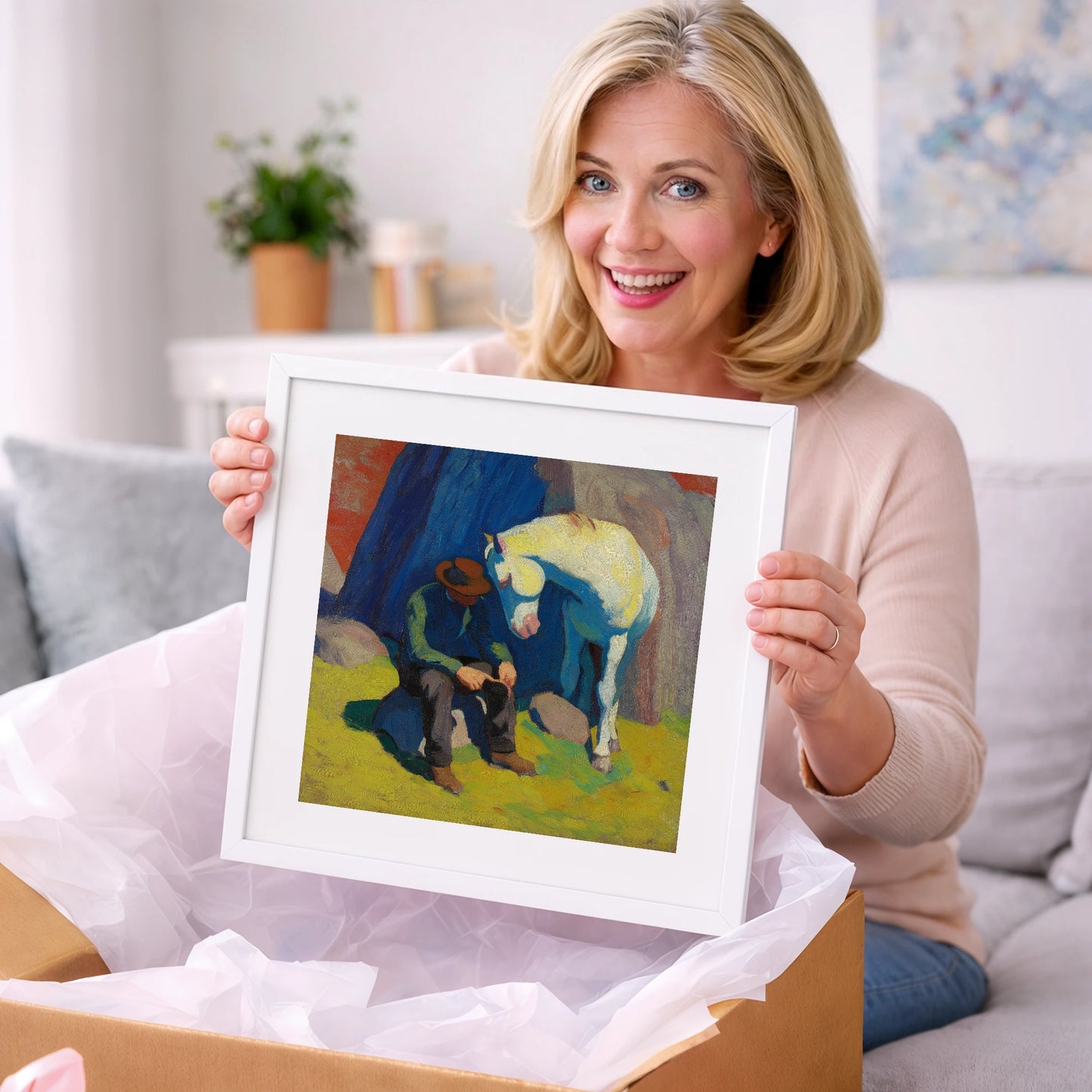 Vivid Companionship - horse & rider art gift idea for horse lovers