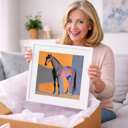 Vibrant Colour Block Horse - horse breed art gift idea for horse lovers