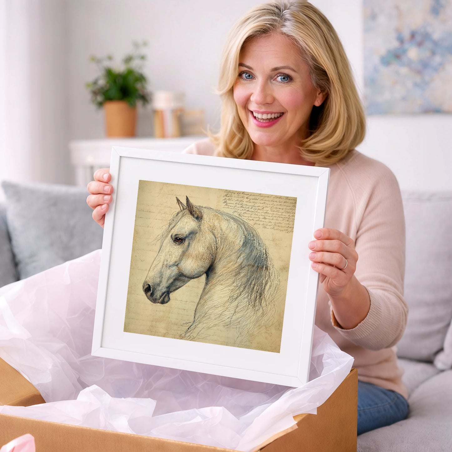 Classical Equine Study - horse portrait art gift idea for horse lovers