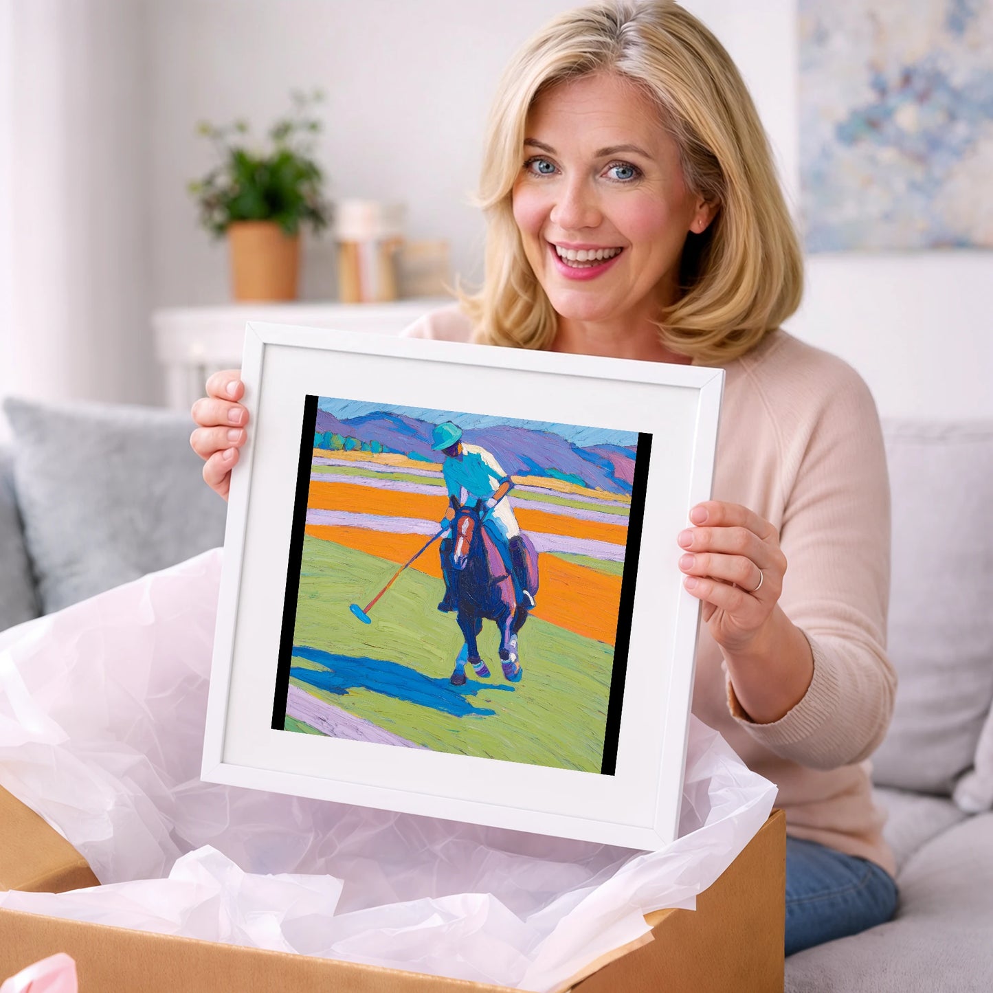 Vivid Chukka - polo horse art gift idea for horse lovers