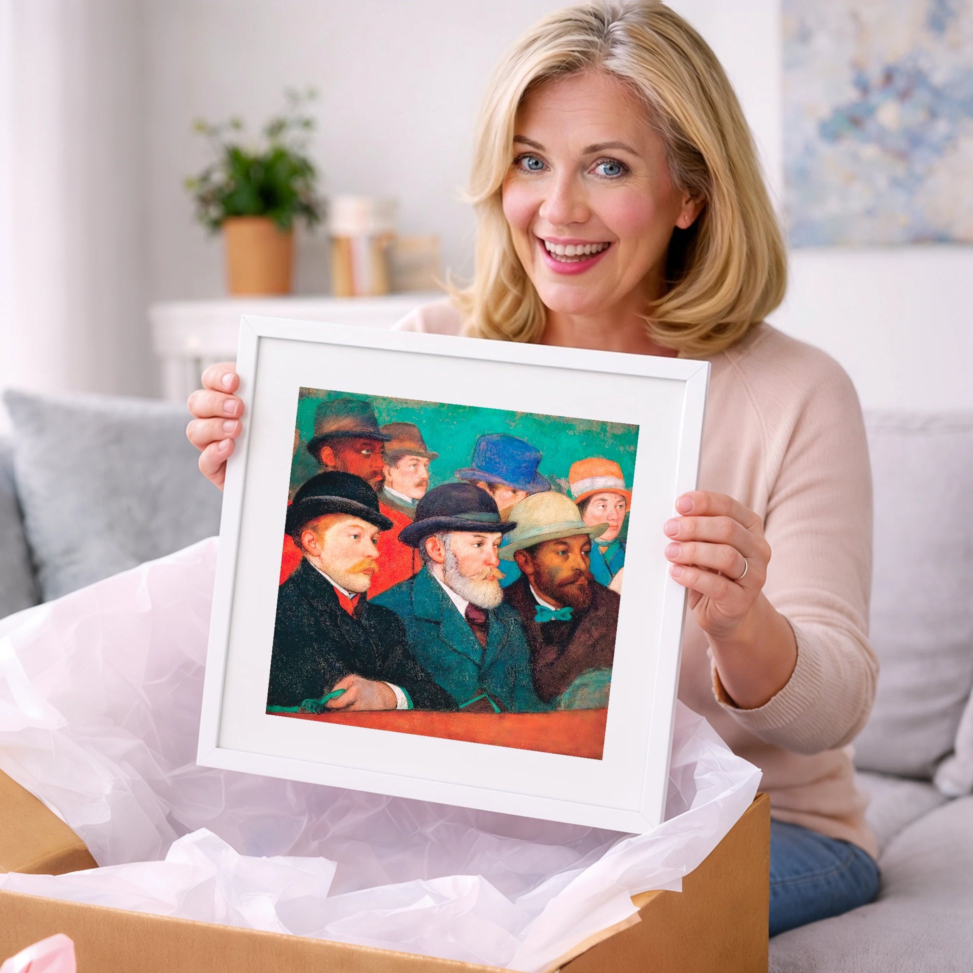 The Racing Crowd - racing horse art gift idea for horse lovers