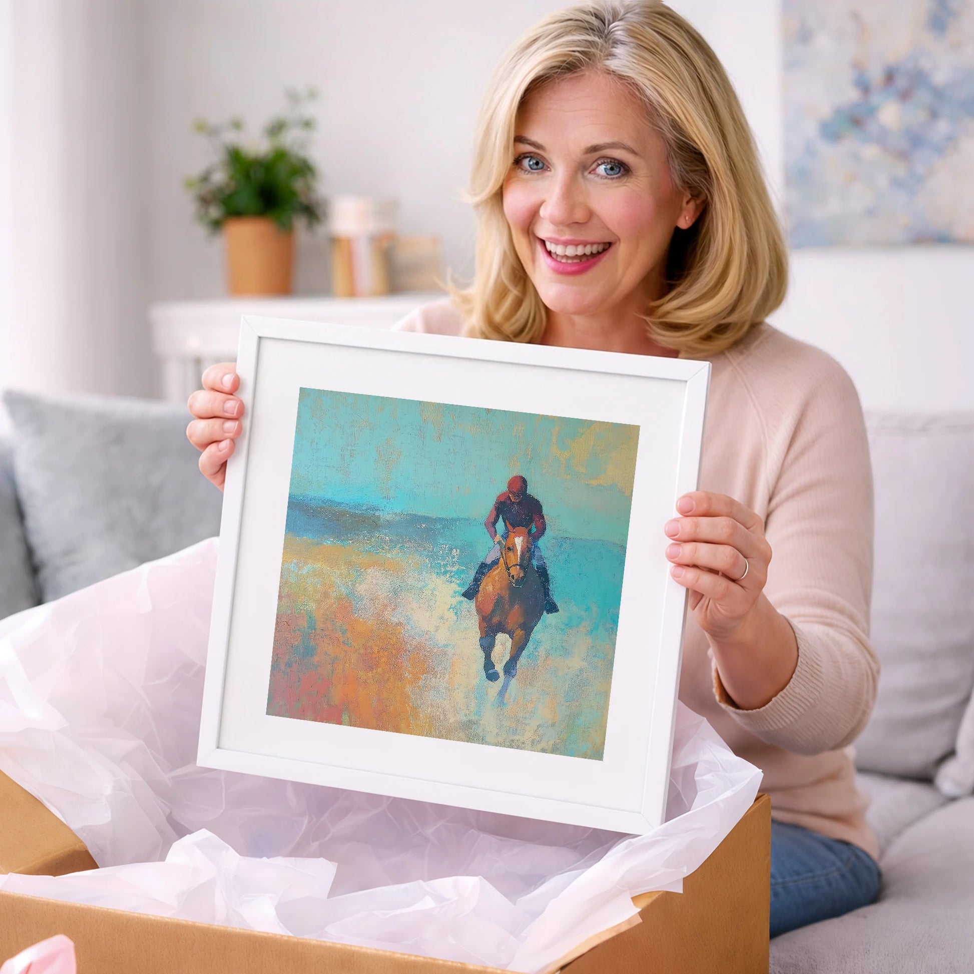 The Morning Gallop - racing horse art gift idea for horse lovers