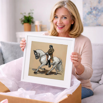 Harmonious Passage - dressage horse art gift idea for horse lovers