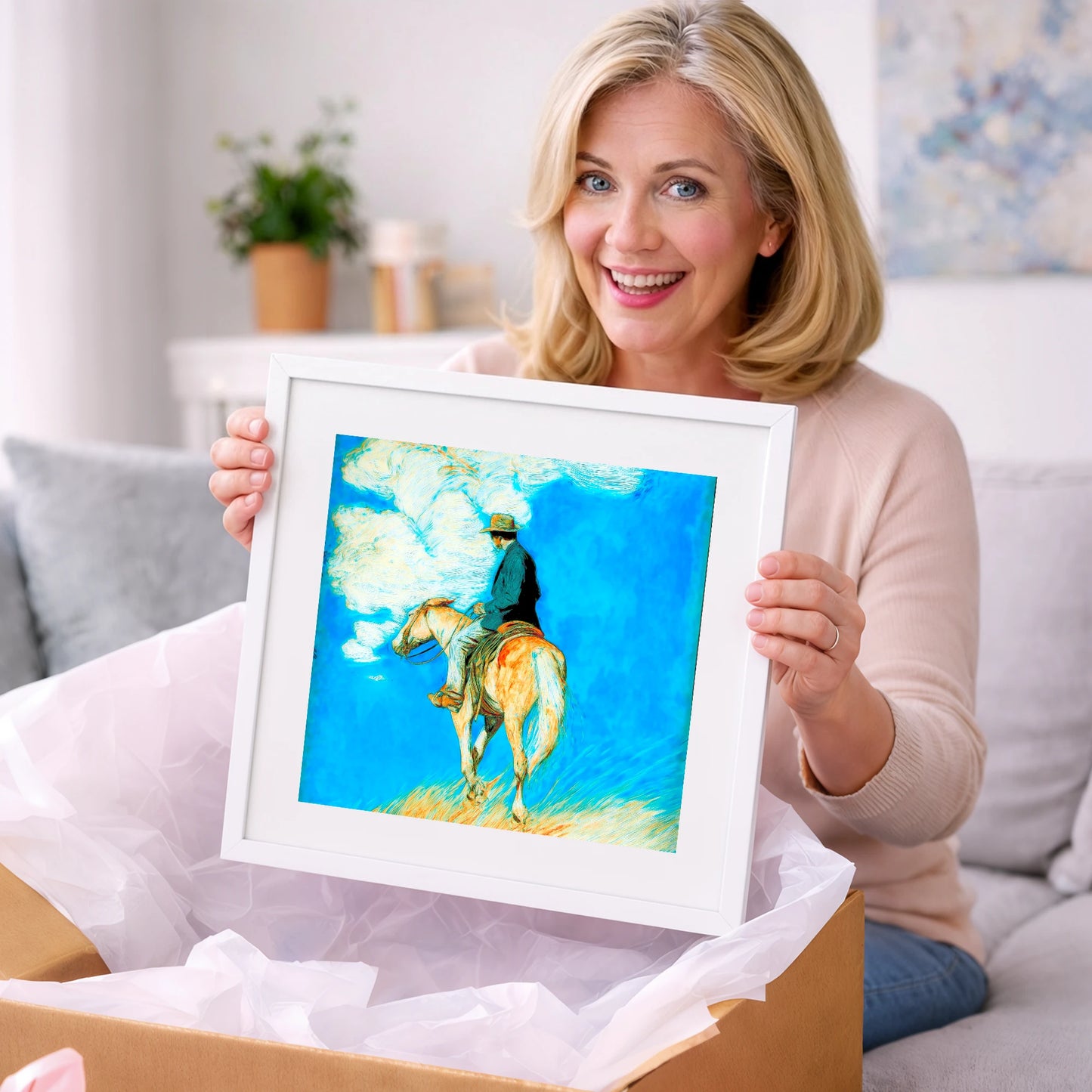 Vivid Western Horizon - western horse art gift idea for horse lovers