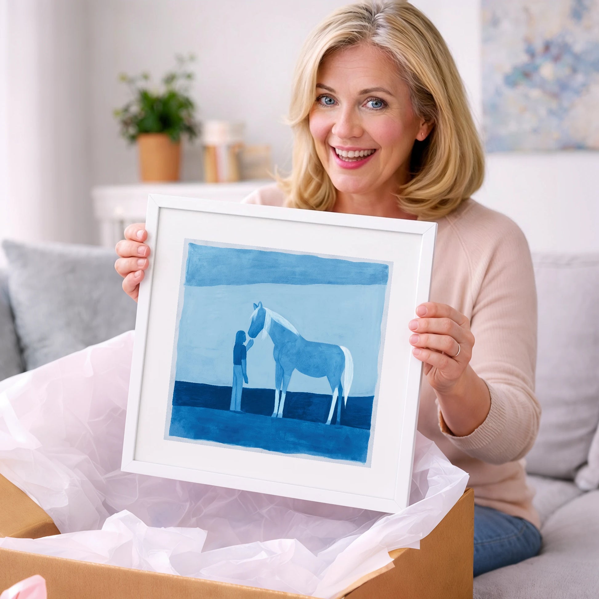 Cerulean Bond - horse & rider art gift idea for horse lovers