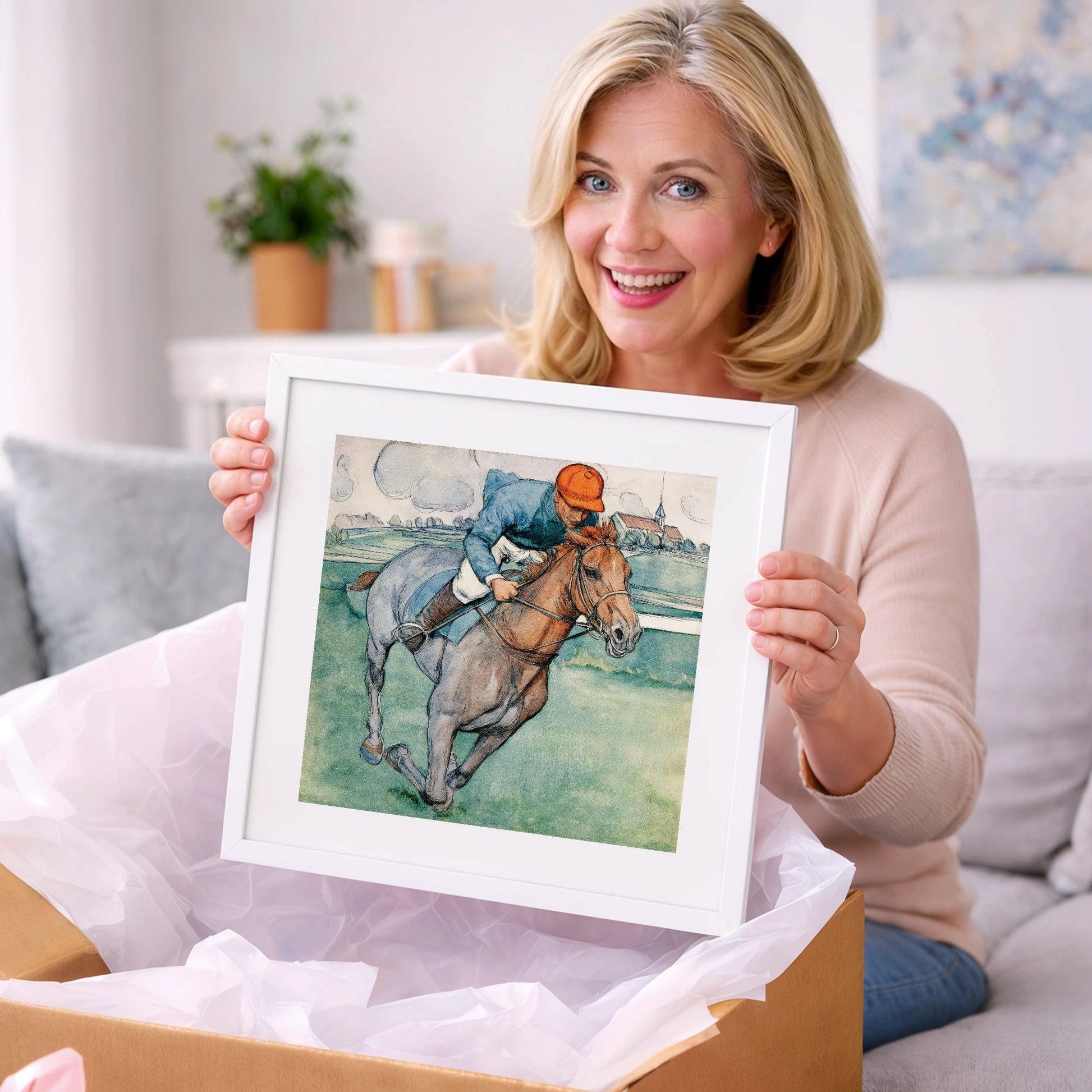 The Final Furlong - racing horse art gift idea for horse lovers
