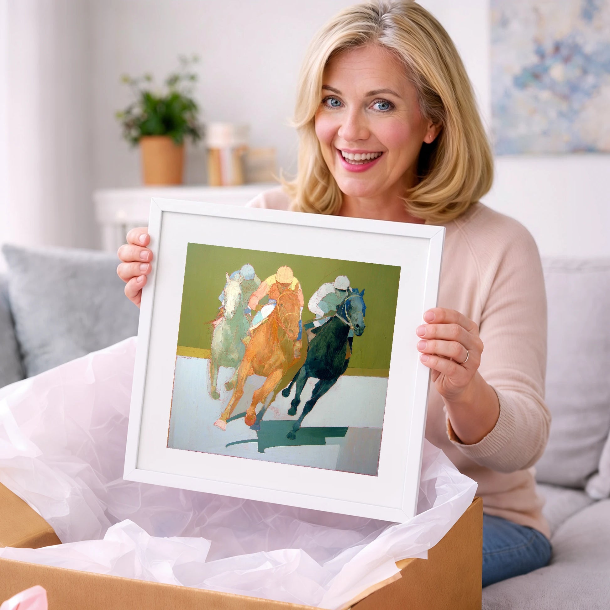The Final Furlong - racing horse art gift idea for horse lovers