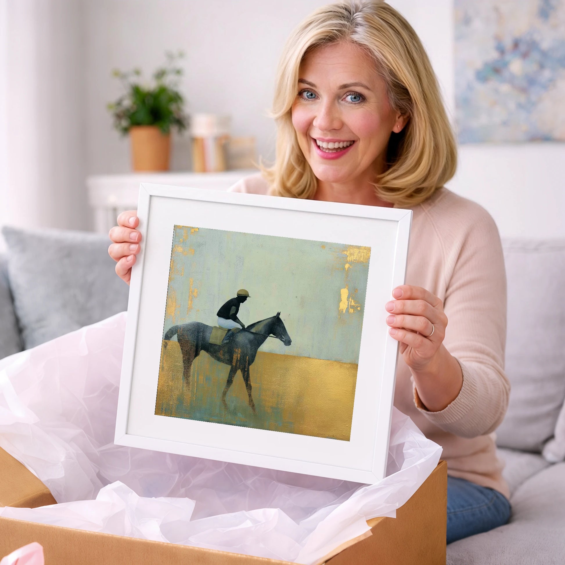 The Gilded Thoroughbred - racing horse art gift idea for horse lovers