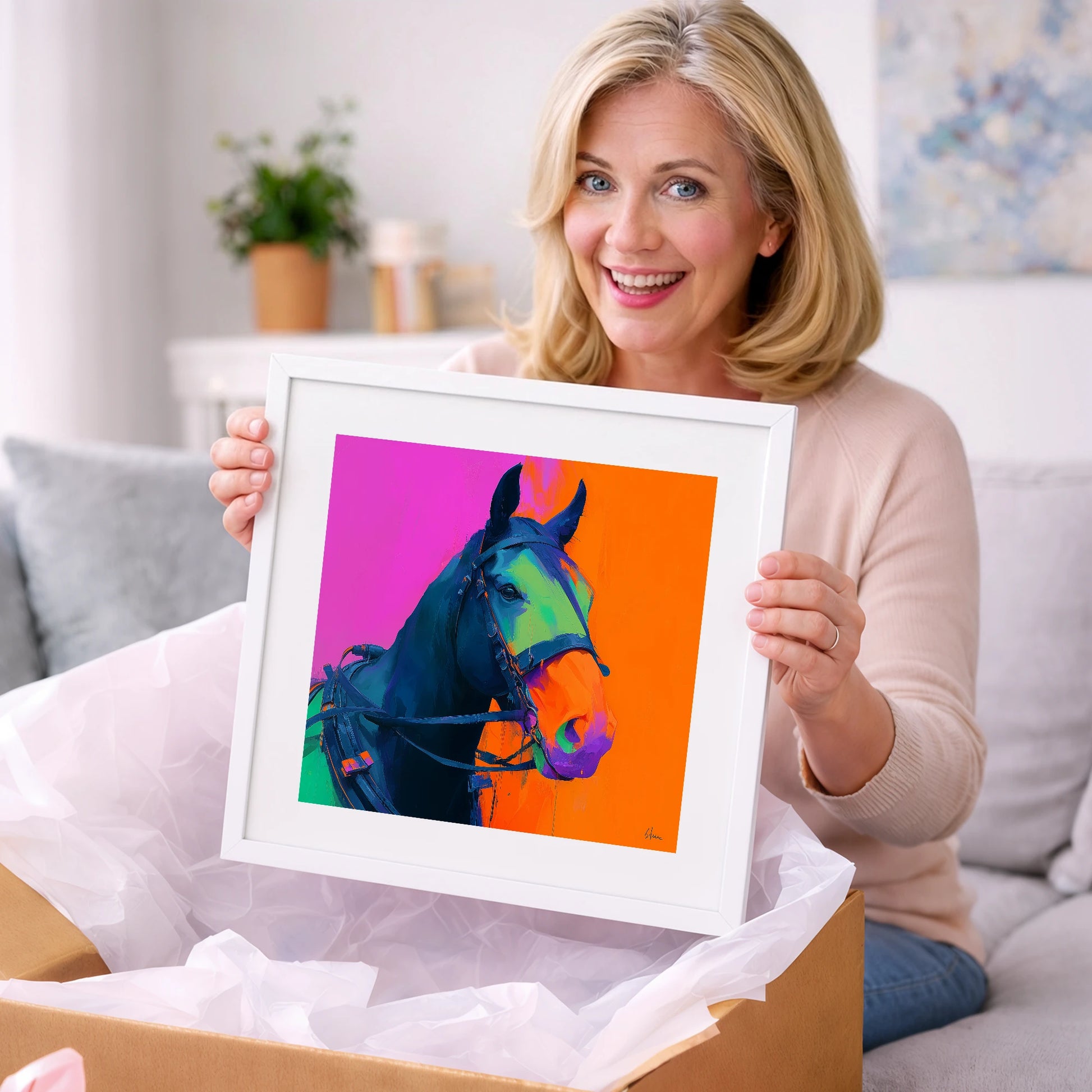 The Electric Workhorse - working horse art gift idea for horse lovers