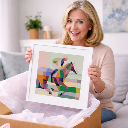 Prismatic Stride - racing horse art gift idea for horse lovers